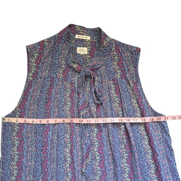 L.L. Bean Blue and Purple Sleeveless Midi Dress - Picture 9 of 10